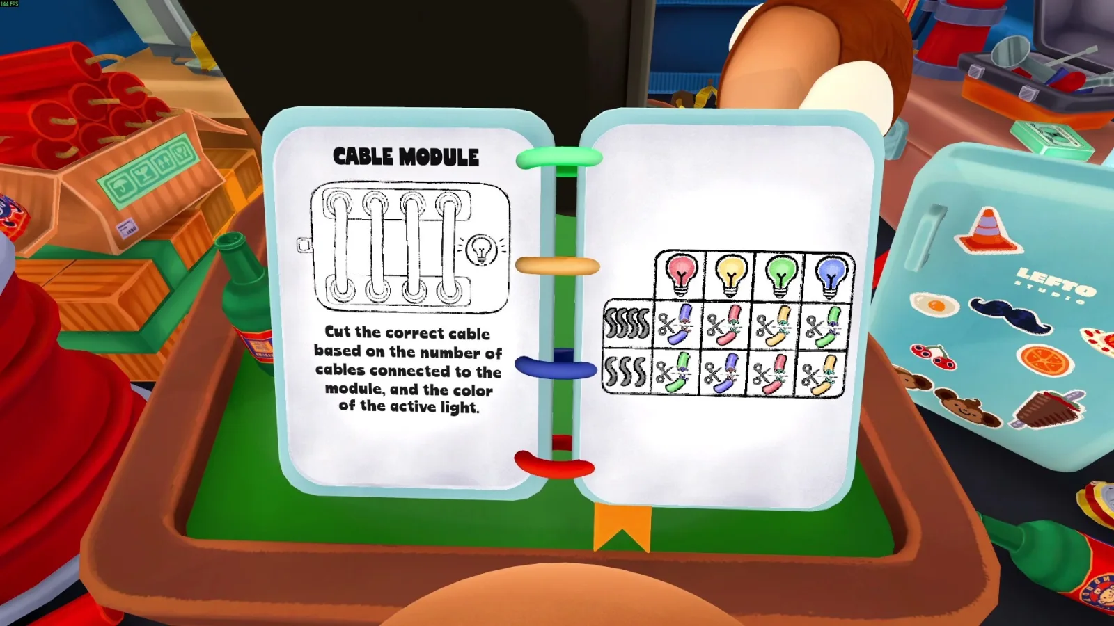 BOMBANANA manual open to the Cable Module page showing the cable cutting table
